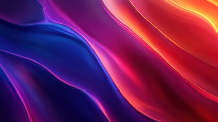 Fototapeta premium Abstract waves of vibrant colors in a mesmerizing digital artwork background