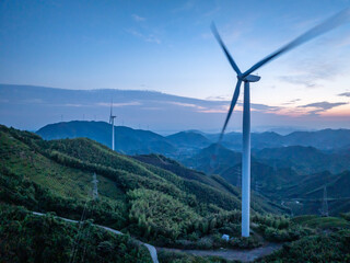 wind turbine on moutian green energy