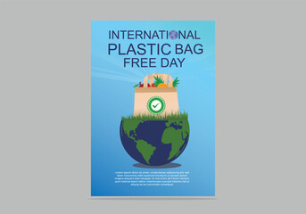 International Plastic bag Free Day celebration vector graphic design. International plastic bag free day concept illustration for flyer poster and other.
