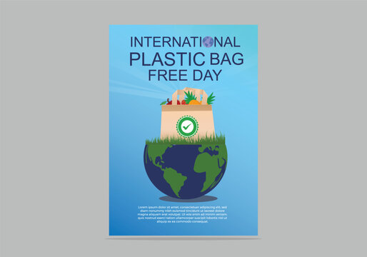 International Plastic bag Free Day celebration vector graphic design. International plastic bag free day concept illustration for flyer poster and other. - Powered by Adobe