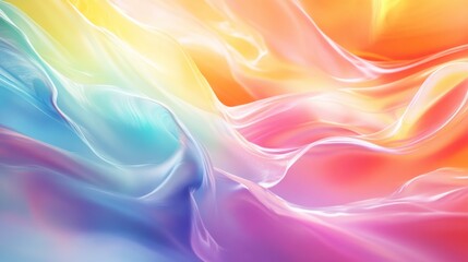 Obraz premium Abstract iridescent colorful flowing gradient background with silk waves effect