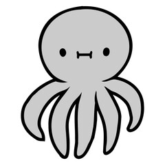Octopus Cuttlefish Cephalopod Giant Squid Monster Isolated Vector Graphic Design Illustration
