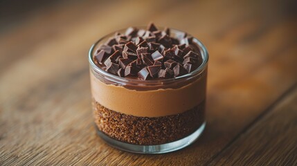 Chocolate dessert in a glass dish