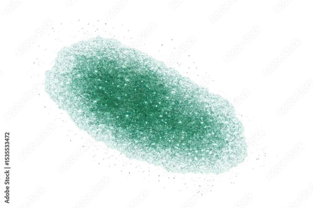 Poster sparkling turquoise glitter creating dynamic abstract pattern, shimmering against transparent surfac