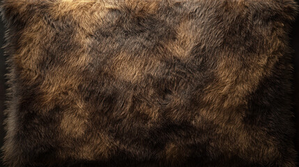 Close-up of brown fur texture with detailed hair strands and rich color variation, showcasing natural animal coat pattern and soft dense hair surface