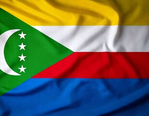  national flag of Union of the Comoros, in the original size,colours and proportions