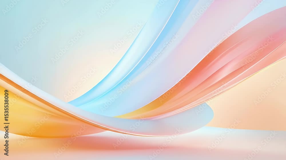 Poster elegant abstract wave design with smooth gradient colors in pastel tone rendering