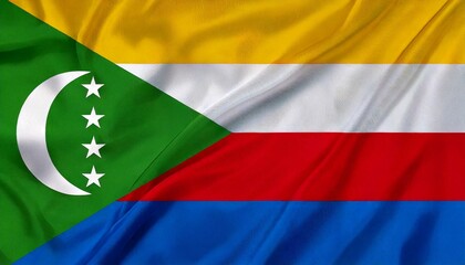 Obraz premium national flag of Union of the Comoros, in the original size,colours and proportions