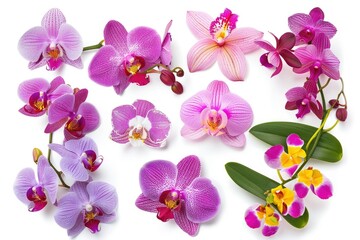 Clear Pixel Visual of Exotic Orchids Phalaenopsis, Dendrobium, and Cattleya