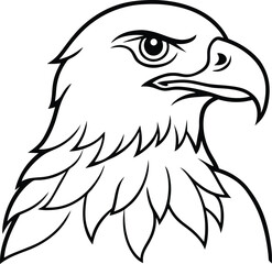 Obraz premium Eagle black silhouette on white background