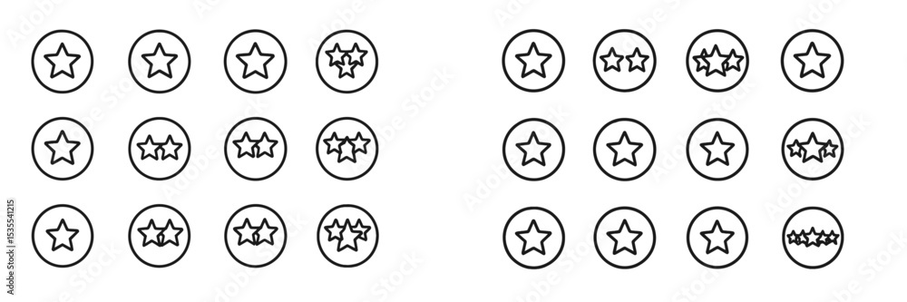 Aufkleber Distinct star ratings displayed in a simple grid pattern for user feedback evaluation