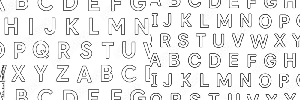 Poster Alphabet letters arranged in a grid pattern for educational use in classrooms or art projects