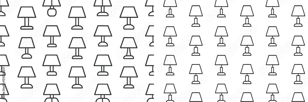 Aufkleber Patterns of simple lamps in a modern design layout showcasing symmetry and minimalism in a creative workspace