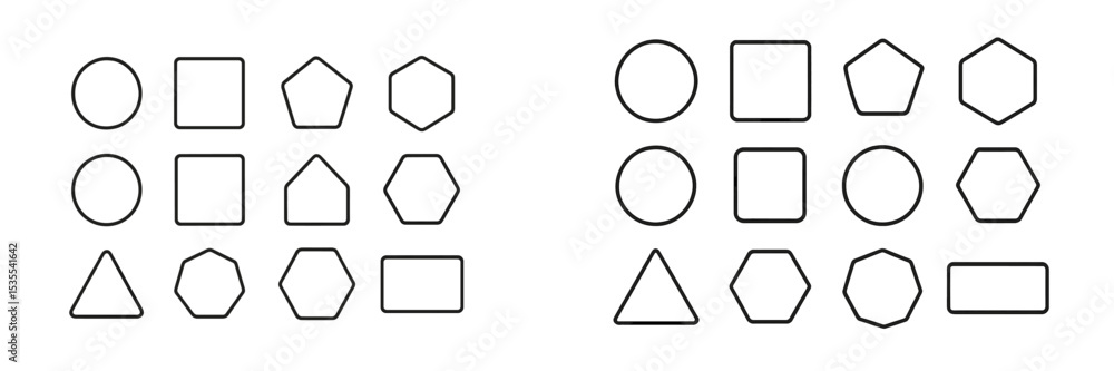 Poster Geometry shape sorting activity for preschool learners focusing on different shapes and learning concepts
