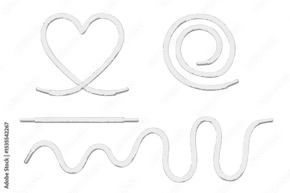 Aufkleber creative designs made with white ropes showcasing various forms and shapes