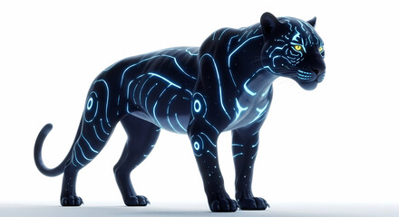 Obraz premium Majestic Black Panther with Luminescent Markings