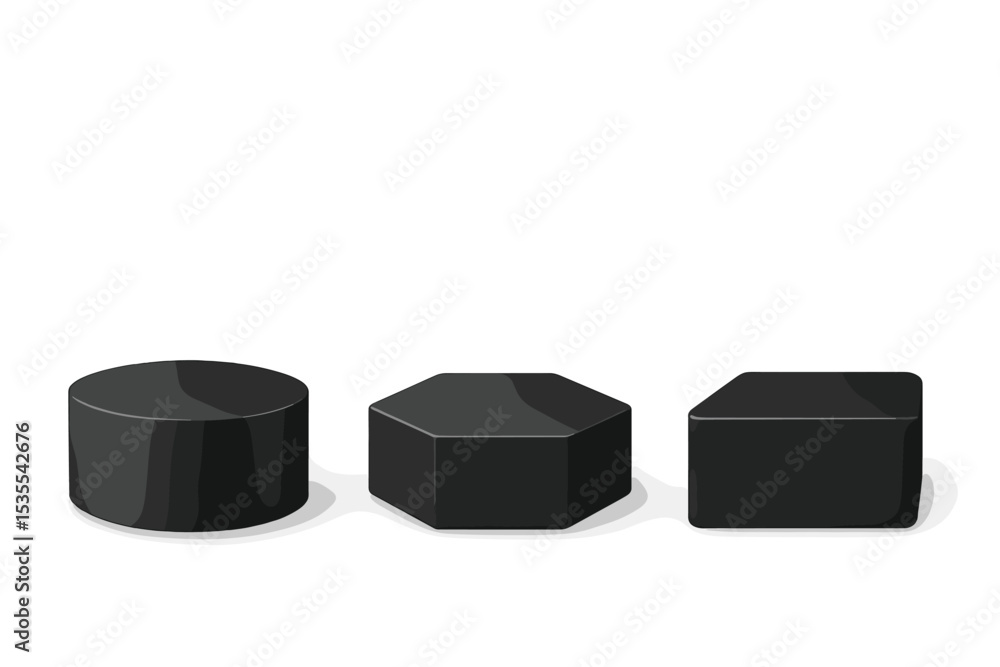 Aufkleber geometric shapes in black arranged on a minimalist white background showcasing modern design element