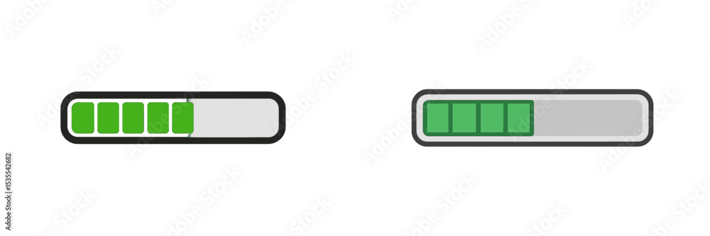 Aufkleber Progress indicators displaying varying levels of completion for tasks in a digital interface setting