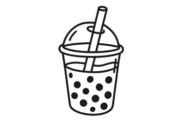 Refreshing bubble tea drink served in a clear cup with a straw, showcasing vibrant tapioca pearls