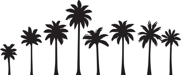Coconut Tree silhouette Vector | Minimalist & Trendy Coconut Tree Silhouette Design | Unique & Stylish Coconut Tree Artwork for Vector design