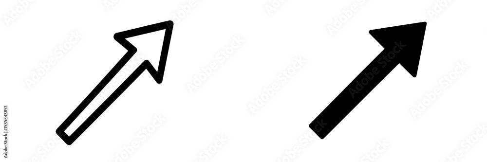 Aufkleber Simple arrow symbols in two contrasting designs for use in various contexts including digital art and graphic design
