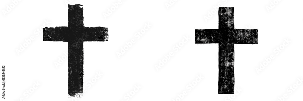 Poster cross symbols displayed side by side showing different textures and styles suitable for artistic or 