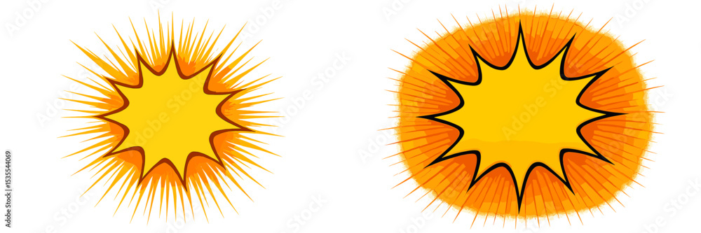 Aufkleber Bright and colorful explosion graphics with dynamic shapes and bold outlines in vivid colors