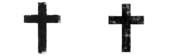 Cross symbols displayed side by side showing different textures and styles suitable for artistic or design purposes