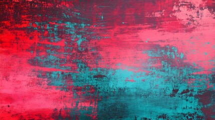 Red-cyan grunge glitch background – rough texture, grainy, tattered, distressed artistic pattern, detailed composition