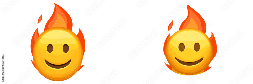 Poster smiling flame emoji with vibrant colors symbolizing warmth and positivity