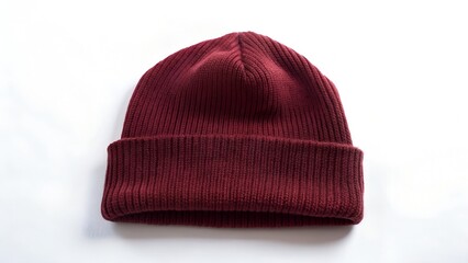 maroon beanie front fold style on white background