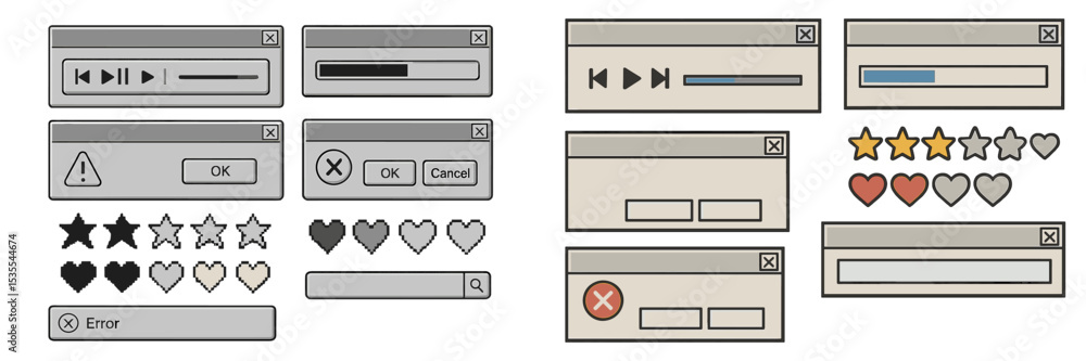 Aufkleber Interactive user interface elements for multimedia and feedback systems used in digital applications