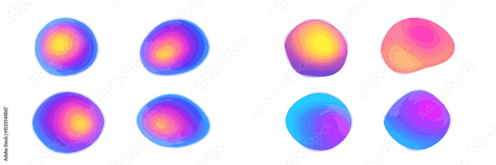 Aufkleber Vibrant abstract shapes showcasing gradient colors and dynamic forms in an artistic display