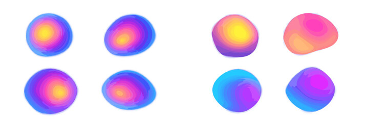 Vibrant abstract shapes showcasing gradient colors and dynamic forms in an artistic display