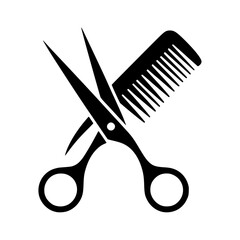 Scissors and comb icon 