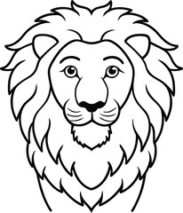 Obraz premium Lion black silhouette on white background