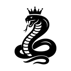 Silhouette of a cobra snake with a crown