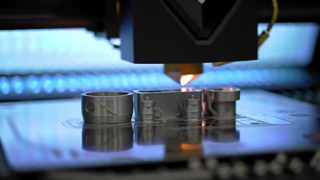 High-Tech 3D Printer Forging Titanium Aerospace Part