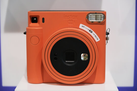 Shanghai,China-June 15th 2025: instax SQUARE SQ1 instant camera close up