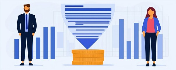 tax return with tax refund and tax software. Vector infographic showing how tax software calculates refund from income data