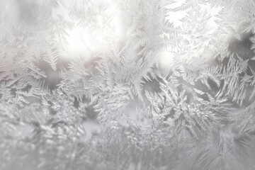 Obraz premium Close-up of frost patterns on a window pane
