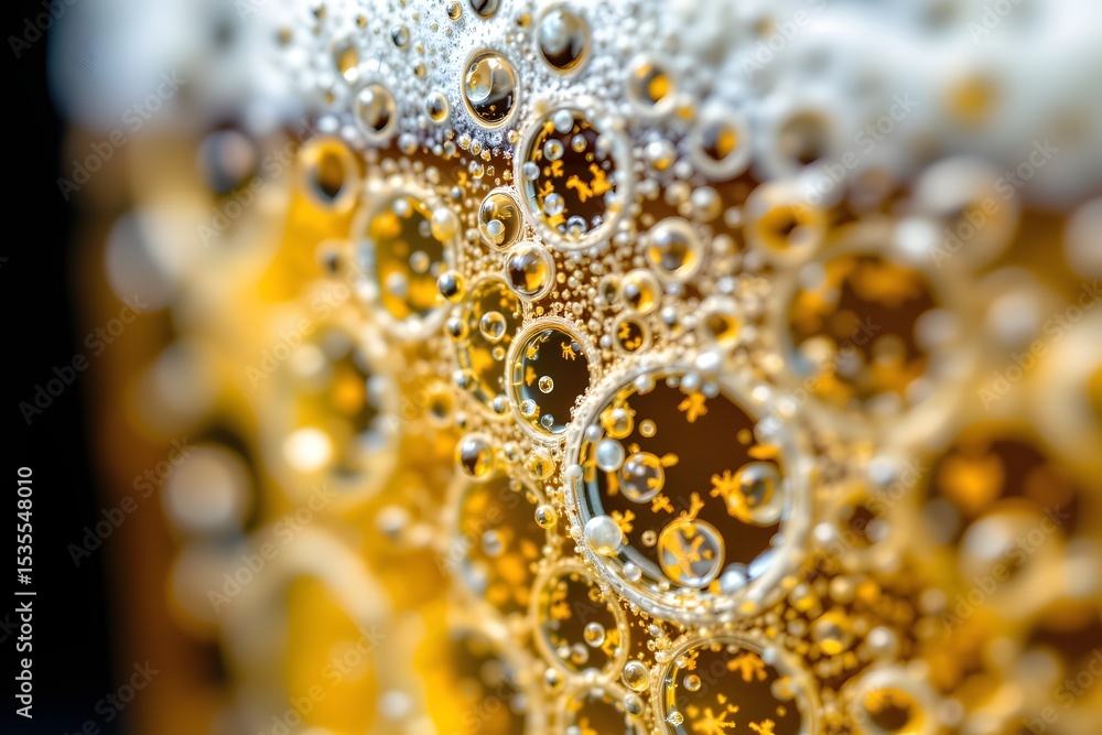 Poster bubbles of refreshment: a close-up shot showcases the effervescent charm of a cold beverage, with a 