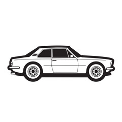 Vector illustration depicting a sleek silhouette of a vintage classic automobile with detailed design elements perfect for automotive design