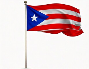 Fototapeta premium Puerto Rico flag waving on white background 