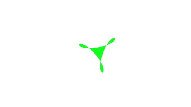 4K Green Triskelion Spinner Animation on White Background &ndash; Futuristic Rotating Symbol