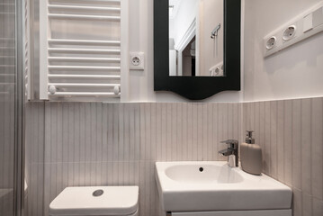 The fundamental pillar of a modern bathroom is minimalism. This translates into the elimination of the superfluous