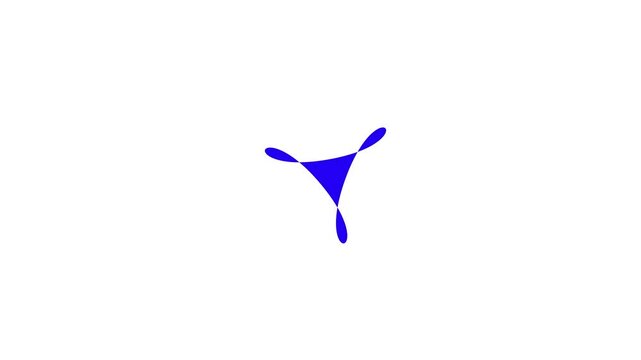 Abstract Blue Triskelion Loop Animation on White Background