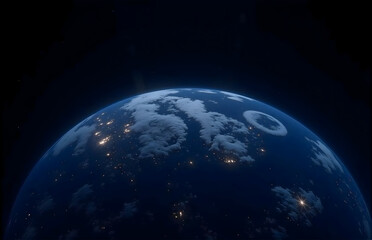 Fototapeta premium Earth Night View From Space