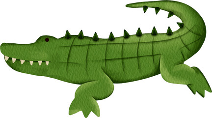 watercolor caiman crocodile