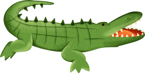 watercolor crocodile